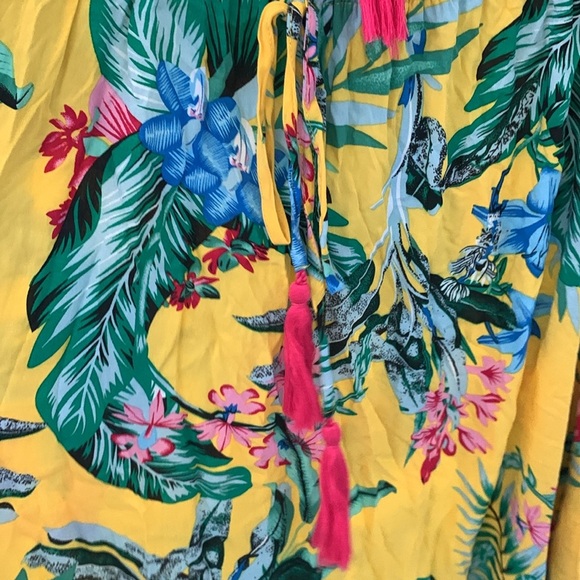 LABEL OF LOVE summer maxi dress size M tropical off the shoulder vacation‎ - Picture 4 of 9